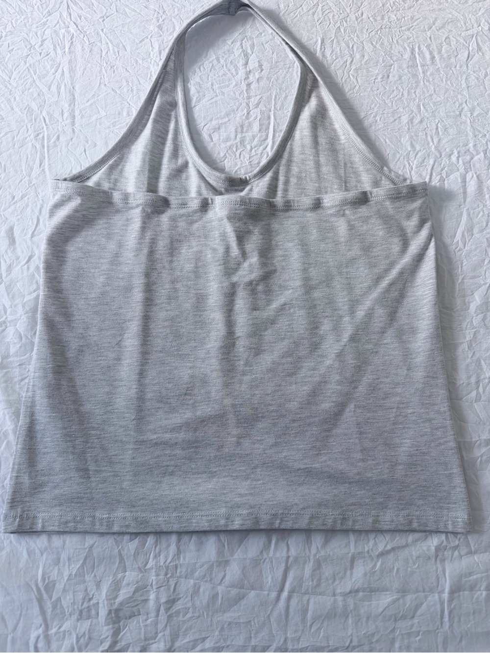 Topshop Light Heather Grey Fitted Halter Top. - Picture 4 of 8